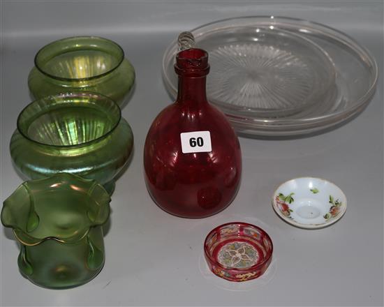 Cranberry and other glassware